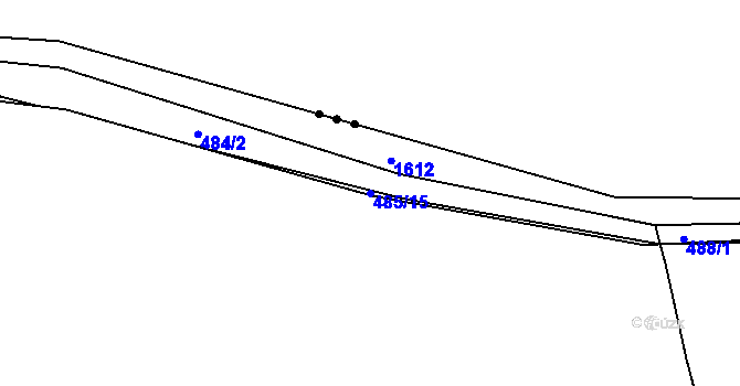 Parcela st. 485/15 v KÚ Strakonice, Katastrální mapa