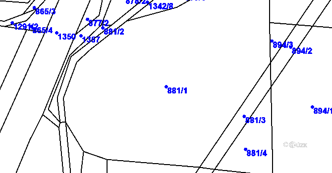 Parcela st. 881/1 v KÚ Strakonice, Katastrální mapa