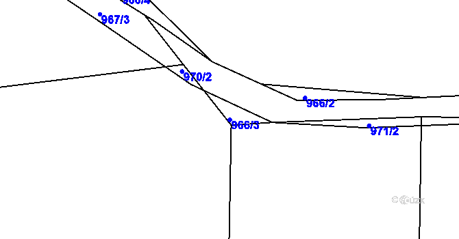 Parcela st. 966/3 v KÚ Strakonice, Katastrální mapa