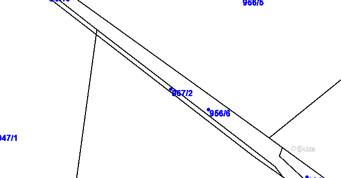 Parcela st. 967/2 v KÚ Strakonice, Katastrální mapa