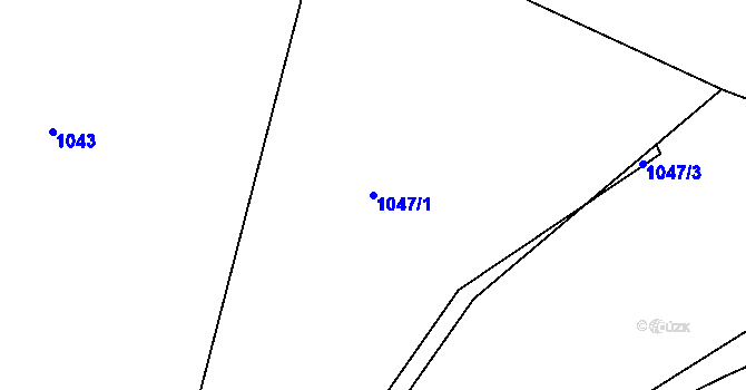 Parcela st. 1047/1 v KÚ Strakonice, Katastrální mapa