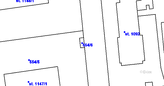 Parcela st. 554/6 v KÚ Strakonice, Katastrální mapa