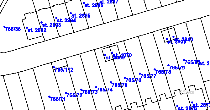 Parcela st. 4069 v KÚ Strakonice, Katastrální mapa