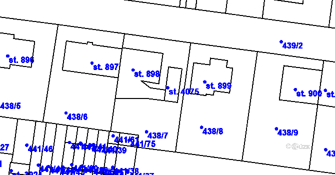Parcela st. 4075 v KÚ Strakonice, Katastrální mapa