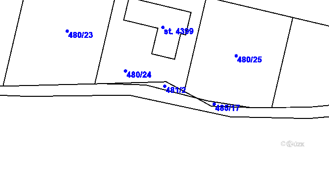 Parcela st. 481/2 v KÚ Strakonice, Katastrální mapa