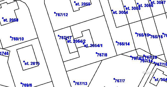 Parcela st. 2054/1 v KÚ Strakonice, Katastrální mapa