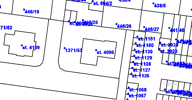 Parcela st. 4096 v KÚ Strakonice, Katastrální mapa