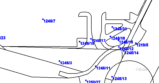 Parcela st. 1248/18 v KÚ Strakonice, Katastrální mapa