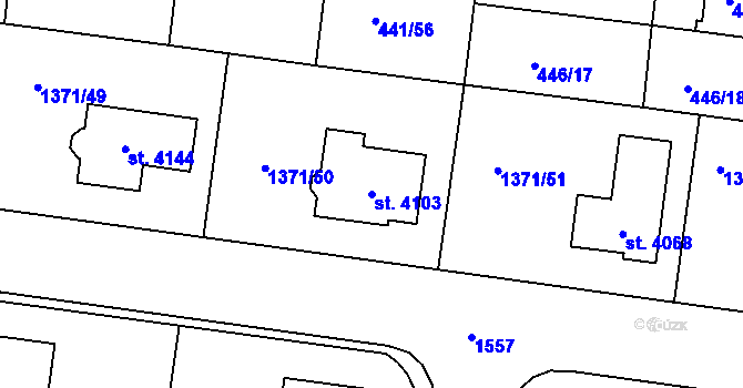 Parcela st. 4103 v KÚ Strakonice, Katastrální mapa