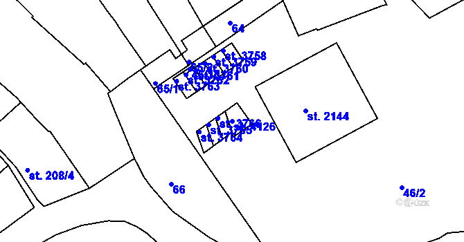Parcela st. 4126 v KÚ Strakonice, Katastrální mapa