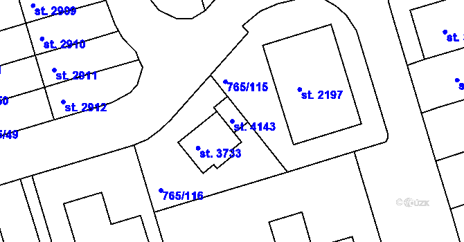 Parcela st. 4143 v KÚ Strakonice, Katastrální mapa