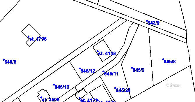 Parcela st. 4148 v KÚ Strakonice, Katastrální mapa