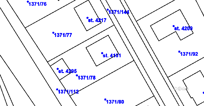 Parcela st. 4151 v KÚ Strakonice, Katastrální mapa