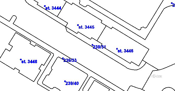 Parcela st. 239/32 v KÚ Strakonice, Katastrální mapa