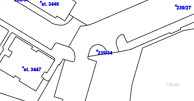 Parcela st. 239/34 v KÚ Strakonice, Katastrální mapa