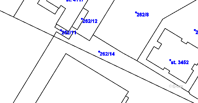 Parcela st. 262/14 v KÚ Strakonice, Katastrální mapa
