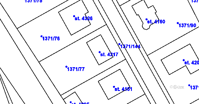 Parcela st. 4217 v KÚ Strakonice, Katastrální mapa