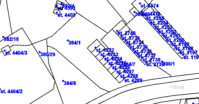 Parcela st. 4223 v KÚ Strakonice, Katastrální mapa