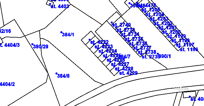 Parcela st. 4225 v KÚ Strakonice, Katastrální mapa