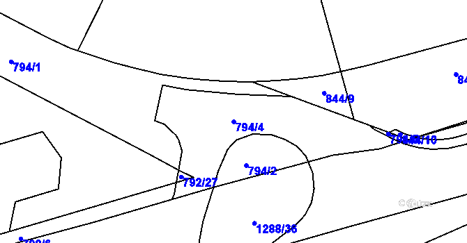 Parcela st. 794/4 v KÚ Strakonice, Katastrální mapa