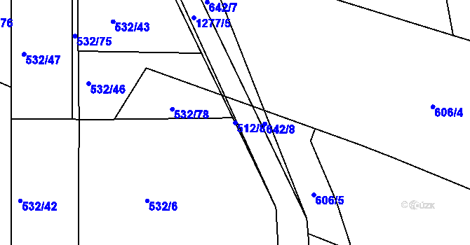 Parcela st. 512/8 v KÚ Strakonice, Katastrální mapa