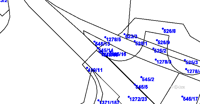 Parcela st. 1272/22 v KÚ Strakonice, Katastrální mapa