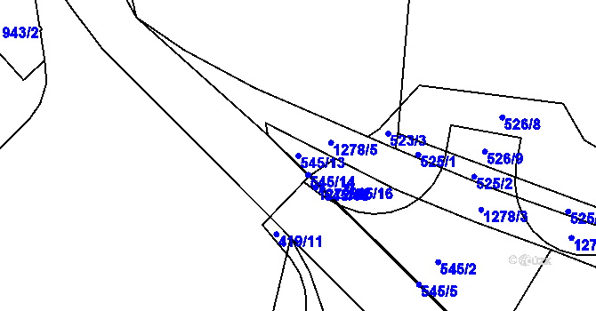 Parcela st. 545/13 v KÚ Strakonice, Katastrální mapa