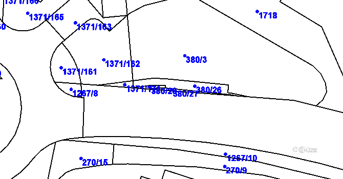 Parcela st. 380/27 v KÚ Strakonice, Katastrální mapa