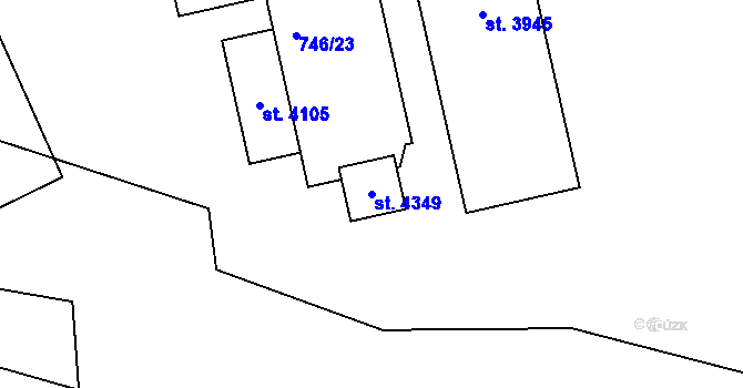 Parcela st. 4349 v KÚ Strakonice, Katastrální mapa