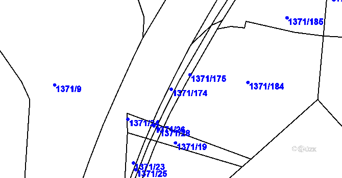 Parcela st. 1371/174 v KÚ Strakonice, Katastrální mapa
