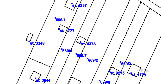 Parcela st. 4373 v KÚ Strakonice, Katastrální mapa
