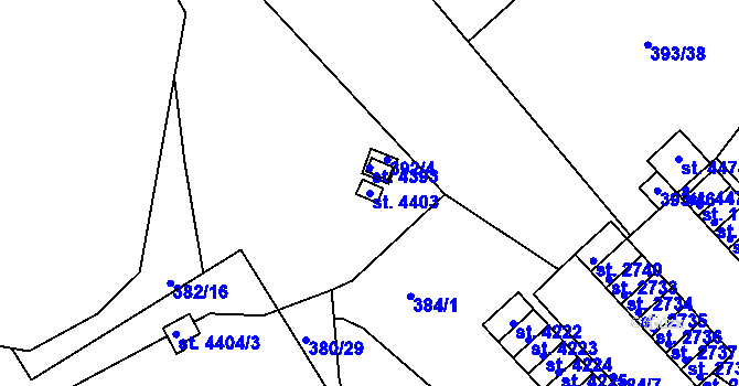 Parcela st. 4403 v KÚ Strakonice, Katastrální mapa