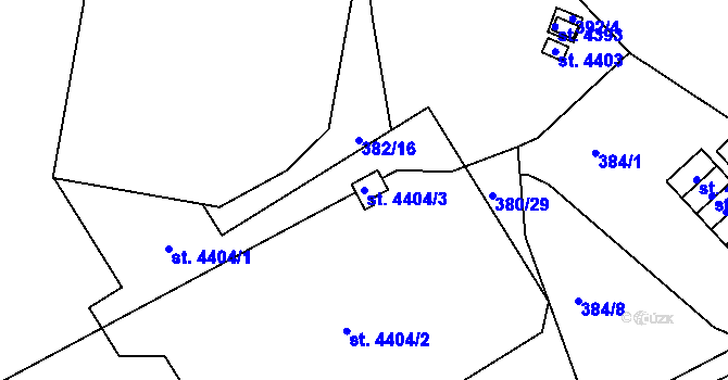 Parcela st. 4404/3 v KÚ Strakonice, Katastrální mapa