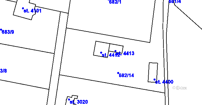 Parcela st. 4412 v KÚ Strakonice, Katastrální mapa