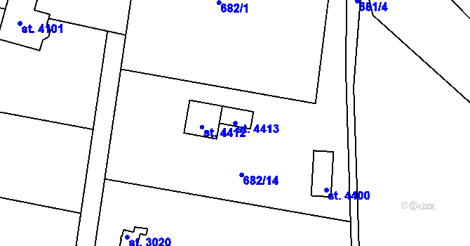 Parcela st. 4413 v KÚ Strakonice, Katastrální mapa