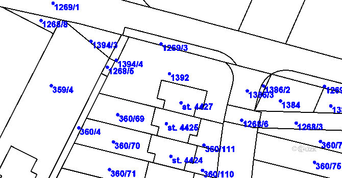Parcela st. 4428 v KÚ Strakonice, Katastrální mapa