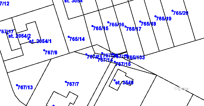 Parcela st. 767/18 v KÚ Strakonice, Katastrální mapa