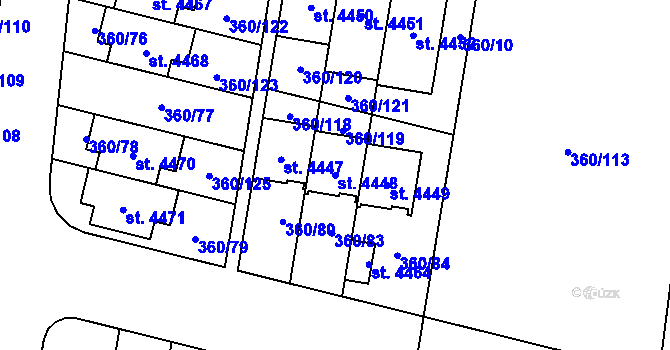Parcela st. 4448 v KÚ Strakonice, Katastrální mapa