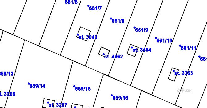 Parcela st. 4462 v KÚ Strakonice, Katastrální mapa