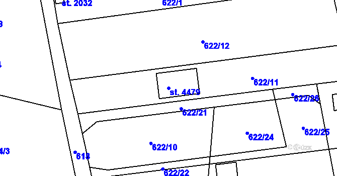 Parcela st. 4479 v KÚ Strakonice, Katastrální mapa