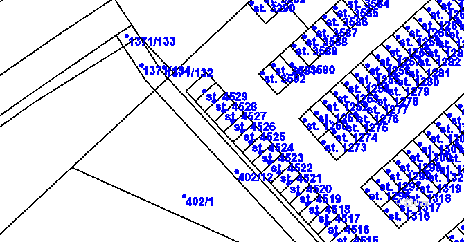Parcela st. 4526 v KÚ Strakonice, Katastrální mapa