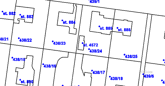 Parcela st. 4572 v KÚ Strakonice, Katastrální mapa