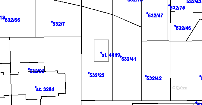 Parcela st. 4619 v KÚ Strakonice, Katastrální mapa