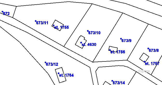 Parcela st. 4630 v KÚ Strakonice, Katastrální mapa