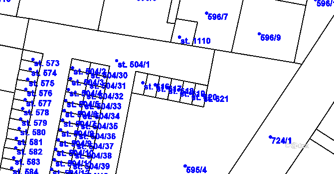 Parcela st. 618 v KÚ Nové Strakonice, Katastrální mapa