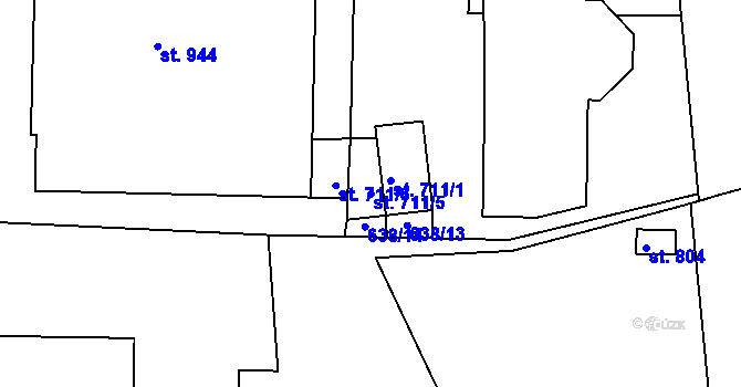 Parcela st. 711/5 v KÚ Nové Strakonice, Katastrální mapa