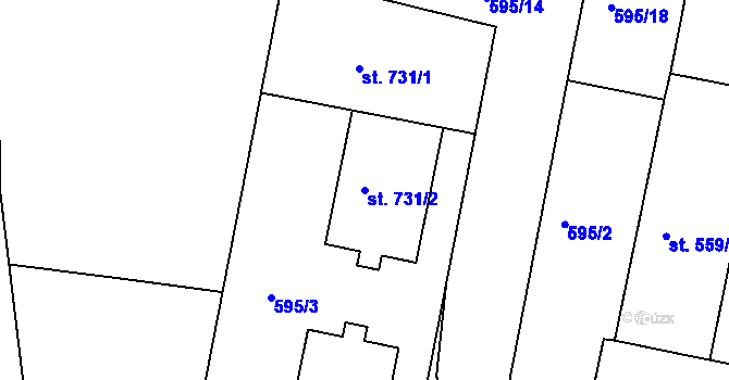 Parcela st. 731/2 v KÚ Nové Strakonice, Katastrální mapa
