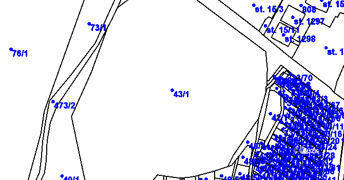 Parcela st. 43/1 v KÚ Nové Strakonice, Katastrální mapa