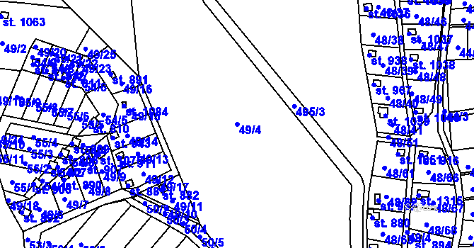Parcela st. 49/4 v KÚ Nové Strakonice, Katastrální mapa