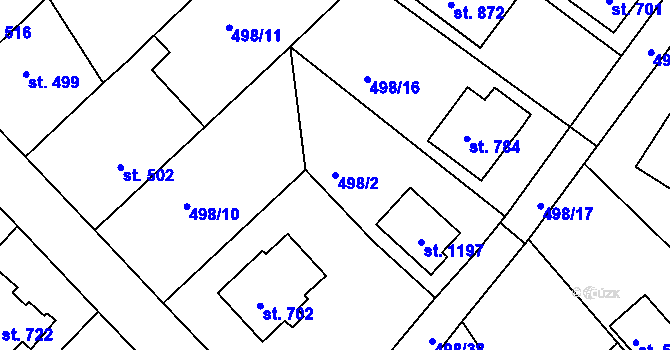 Parcela st. 498/2 v KÚ Nové Strakonice, Katastrální mapa